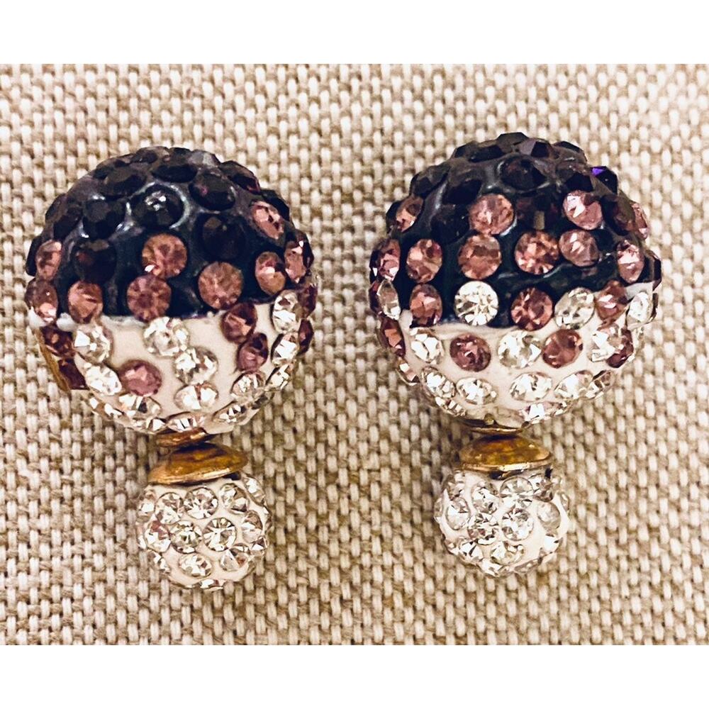 Plum/Purple crystal Double Sided Earrings